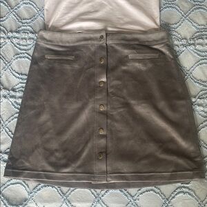 Gray Button-Front Skirt velvet new size 8